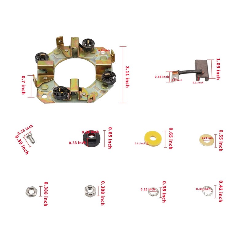 Drive-up Golf Cart Motor Brush Holder Plate with Springs for Club Car EZGO Yamaha Models Hitachi Starter Generator Brush Repair Kit - Image 5